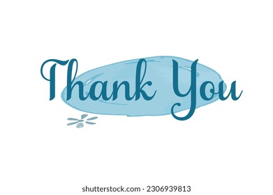 Thank You illustrations, vector Thank You calligraphy sign on watercolour slash clip art set, Thank you calligraphy for greeting cards, stickers, banners, prints