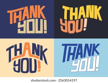 Thank You Illustrative lettering compilation set.  Vector Lettering design illustration for web, t-shirt design, other graphic design use