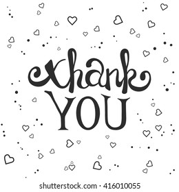 Thank You Ink Hand Drawn Lettering Stock Vector (Royalty Free) 416010055