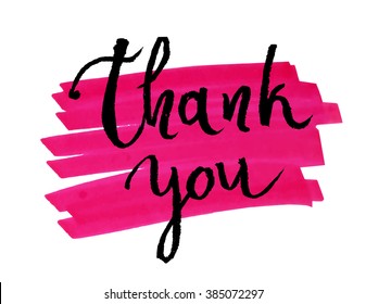 Thank You Ink Hand Lettering Abstract Stock Vector (Royalty Free) 385072297