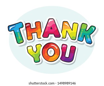 Illustration Colorful Thank You Text On Stock Vector (Royalty Free ...