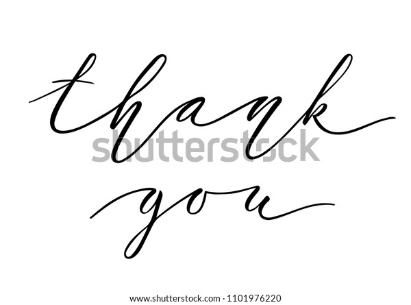 Thank You Inscription Design Modern Handwritten Stock Vector (Royalty ...