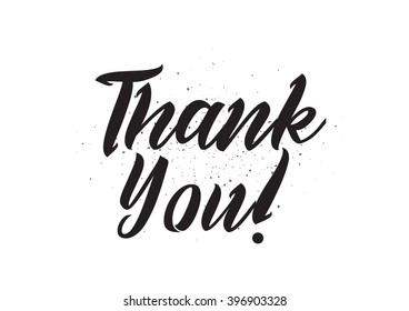 Thank you inscription. Greeting card with calligraphy. Hand drawn lettering design. Photo overlay. Typography for banner, poster or apparel design. Isolated vector element.