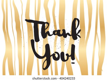 Thank you inscription. Greeting card with calligraphy. Hand drawn lettering design. Photo overlay. Typography for banner, poster or apparel design. Vector typography.