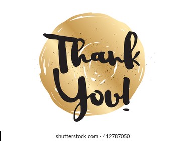 Thank you inscription. Greeting card with calligraphy. Hand drawn lettering design. Photo overlay. Typography for banner, poster or apparel design. Vector quote.