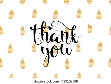 Thank you inscription. Greeting card with calligraphy. Hand drawn lettering. Typography for banner, poster, invitation or clothing design. Vector quote.
