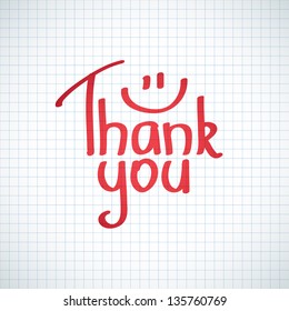 Thank You inscription, hand drawn vector illustration