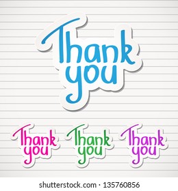 Thank You inscription, hand drawn vector illustration