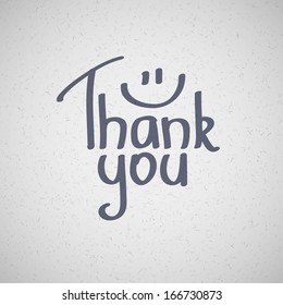 Thank You inscription, hand drawn vector illustration