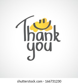 Thank You inscription, hand drawn vector illustration