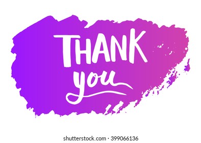 Thank you inscription. Hand drawn lettering.