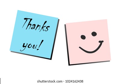 Thank you inscription on colorful stickers.Transparent background. High resolution 