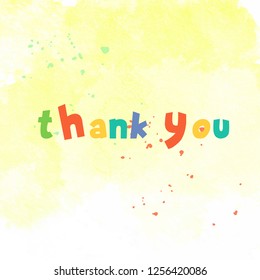 thank you inscription on watercolor stain. EPS 10