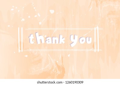 thank you inscription on watercolor stain. EPS 10