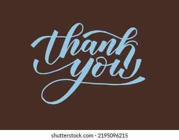 Thank you. Inspirational handwritten quote, lettering, modern brush calligraphy. Vector illustration.
