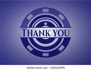  Thank you jean or denim emblem or badge background