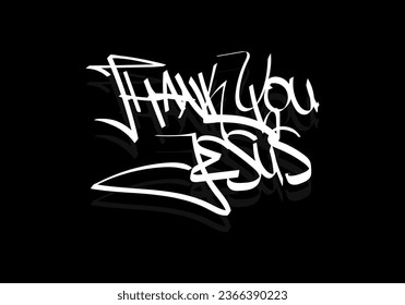 DANKE: JESUS Wort Graffiti Tag Stil