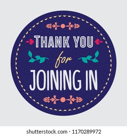 Thank You Joining Round Sticker Badge Shutterstock