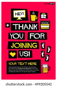 Thank You For Joining Us! (Vector Illustration Design Template Thanking a Large Number of People or Supporters)