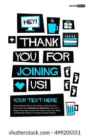 Thank You For Joining Us! (Vector Illustration Design Template Thanking a Large Number of People or Supporters)