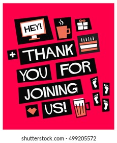 Thank You For Joining Us! (Vector Illustration Design Template Thanking a Large Number of People or Supporters)