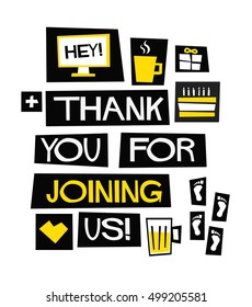 Thank You For Joining Us! (Vector Illustration Design Template Thanking a Large Number of People or Supporters)