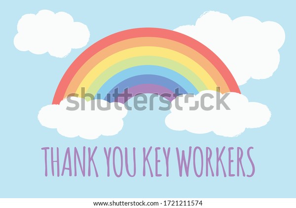 Thank You Key Workers Rainbow Vector Stock Vector (Royalty Free) 1721211574