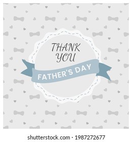 Thank you label for Father's Day greeting card. Vector seamless pattern.