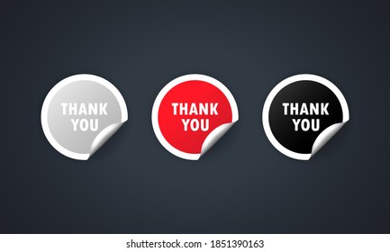 Thank you label. Thankful. Vector EPS 10. Isolated on white background
