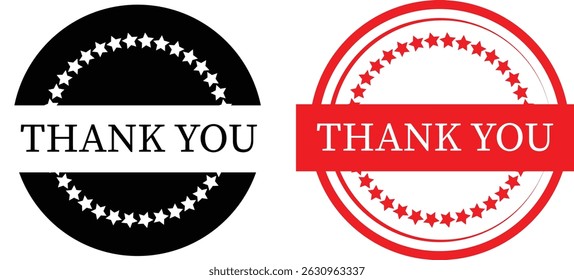 Thank You Labels – Circular Vector Stickers with Bold Typography