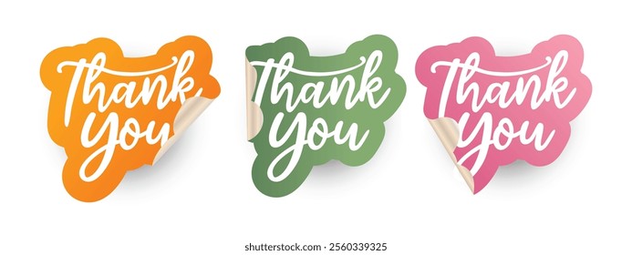 Thank you labels in different colors.