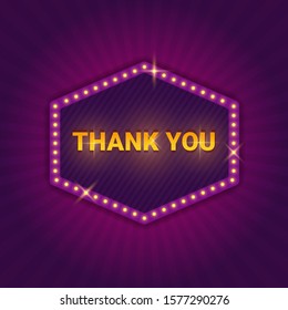 Thank you labels with light effects, Signboard stickers with text of thank you
