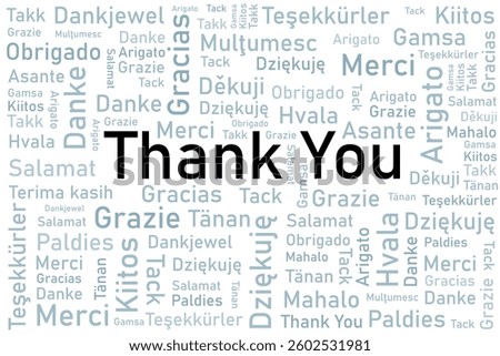 Thank you languages concept design. Thank you phrase international design.