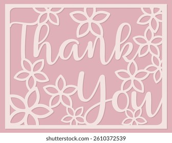 Thank you Layered paper cut style, Shadow Box  with flowers. 