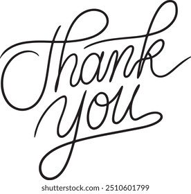 Thank you letter calligraphy for poster background postcard banner window print on cup bag shirt