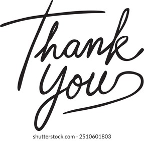 Thank you letter calligraphy for poster background postcard banner window print on cup bag shirt