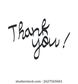 Thank you letter calligraphy for poster background postcard banner.