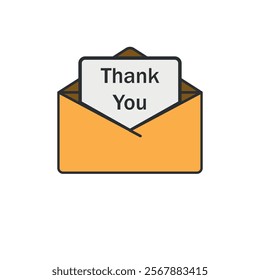 thank you letter in envelope vector illustration