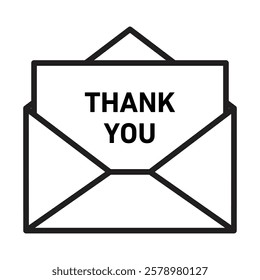 thank you letter icon Black and white logo