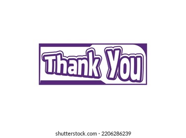 Thank you letter logo and sticker design template