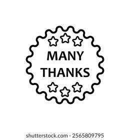 thank you letter vector design. thank you icon illustration. many thanks icon