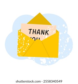 Thank You Letter in Yellow Envelope