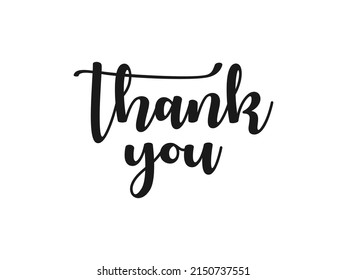 Thank You Lettering Black Text Handwriting Stock Vector (Royalty Free ...