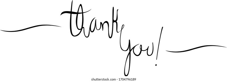 Thank You Lettering Calligrafy Black Stock Vector (Royalty Free ...