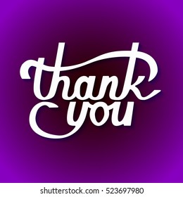 Thank you lettering. Calligraphy poster. 