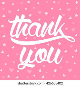 Thank You Lettering Card Hearts Stock Vector (Royalty Free) 426655402 ...