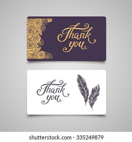  Thank You lettering card template.