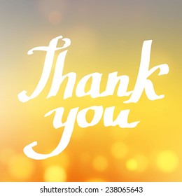 Thank you lettering card. Vector illustration.