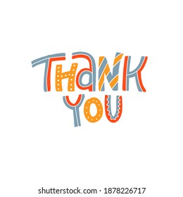 Thank You Lettering Cartoon Text Cute Stock Vector (Royalty Free ...