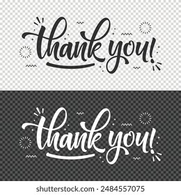 thank you lettering clipart element design